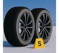 2 piezas de calcetines de nieve homologados EN 16662-1, Color Negro, Tamaño S, Cadenas de nieve textiles (Negro, S)