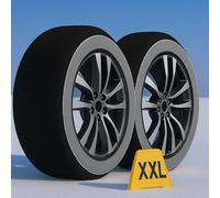 2 piezas de calcetines de nieve homologados EN 16662-1, Color Negro, Tamaño XXL, Cadenas de nieve textiles (Negro, XXL)