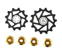2 piezas de cambio trasero Rollchen 12T + 14T rodamientos de cerámica para SRAM AXS, material de resina ligera con perfil ancho estrecho, evita el rebote de cadena para bicicleta de carretera 9/10/11