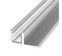 2 Piezas De Canal Plateado Para Puertas De Ducha Sin Marco, Rieles En Forma De F Aptos Para Vidrios De 5/16, 3/8 Y 1/2 Pulgada; Fácil De Instalar(10mm,L-220cm/86.6in)
