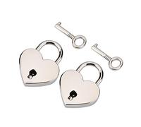 2 piezas de candado en forma de corazón, 1.18 x 1.53 x 0.23 pulgadas Mini cerradura en forma de corazón con llaves de altura pulido Cerraduras metálicas para equipaje Bolso Diario