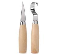 2 piezas de carpintería tallado a mano conjunto de cincel, talla de madera herramientas de artesanía kit para trabajar la madera rectas y dobladas cuchillos para el arte de