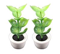 2 piezas de casa de muñecas a escala 1:12 miniaturas verdes plantas árbol plantas modelo decoración