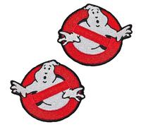 2 piezas de Cazafantasmas bordados de Halloween con gancho y lazo, parches divertidos sin fantasmas, logotipo del equipo, emblema de apliques para disfraz, niños y hombres, coleccionar vacaciones