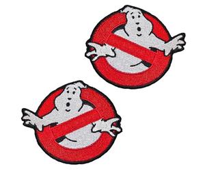 2 piezas de Cazafantasmas bordados de Halloween con gancho y lazo, parches divertidos sin fantasmas, logotipo del equipo, emblema de apliques para disfraz, niños y hombres, coleccionar vacaciones