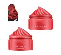 2 Piezas De Cera Temporal Del Color Del Pelo, Una Sola Vez Temporal De Modelado De Color De Cera Tinte Para El Cabello, Fácil Lavable Instantánea Tinte Para El Cabello Fiesta O Cosplay (Red)