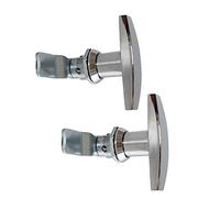 2 piezas de cerradura de leva con mango en T para cajón, armario, cerradura de puerta, panel eléctrico, pestillo de puerta, dispositivo de bloqueo sin llave, color plateado