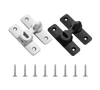 2 Piezas De Cerraduras De Puertas Con Pestillos De Tornillo, Pestillos Antirrobo Para Puertas Correderas, Cerraduras De Puertas Correderas Sin Perforaciones, Adecuadas Para Baños, Plateado).