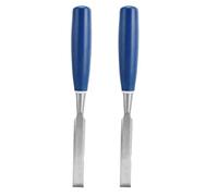 2 piezas de cinceles de madera, juego de cinceles de talla de acero de madera de alta dureza con herramientas de ranurado de cincel plano con mango azul para hombres, papá, esposo(5/8")