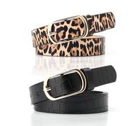 2 Piezas De Cinturón De Estampado De Leopardo, Cinturón De Personalidad Retro, Adornos De Ropa, Adecuados Para Abrigos, Vestidos Y Pantalones.