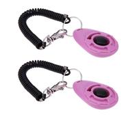 2 piezas de clicker rosa fácil de usar con botón accesorios de entrenamiento para perros, fuertes y duraderos, ayuda para entrenamiento y comportamiento