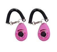 2 piezas de clicker rosa para entrenamiento de perros, fácil de usar, con botón, accesorios de entrenamiento para perros, fuertes y duraderos, ayuda a la conducta de entrenamiento