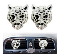 2 piezas de clips para rejilla de ventilaci n de coche con dise o de leopardo brillante