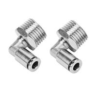 2 piezas de cobre de conexión rápida accesorios de manguera niquelados de 6 mm de acoplamiento rápido neumático + rosca macho BSP de 90 grados(1/2'')