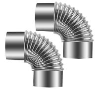 2 Piezas De Codo for Tubo De Estufa, Tubo De Escape De Acero Inoxidable De 90°, Ø 100 mm, Ø 110 mm, Ø 120 mm, Adaptador De Conducto De Humos, Codo for Tubo De Estufa(12cm)