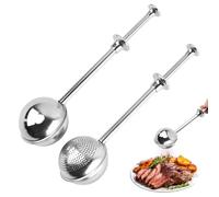 2 Piezas de Colador Infusiones, Tea Infuser, Infusor de Té con Mango Largo Telescópico, Colador de Acero Inoxidable 304, Filtro Multiusos para Té a Granel, Harina, Azúcar y Especias
