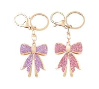 2 Piezas De Coles De Llave De Bucle, Claves De Diamantes De Imitación, Anillos De Llaves Brillantes, Coles De Llave De Metal, Coles De Regalos Creativos