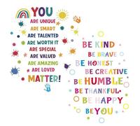 2 Piezas De Coloridas Pegatinas De Pared Inspiradores, Pegatinas De Pared De La Habitación Para Niños, Papel Tapiz De Arte, Decoraciones Para El Hogar, Decoraciones De Jardín De Infantes.