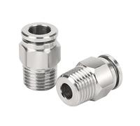 2 Piezas De Conexión Manguera Neumática Acero Inoxidable 304 Accesorios Tubería Liberación Rápida, Conector Tubo Aire(4mm-M5,PC)