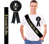 2 Piezas de Conjunto de Insignia de Faja de Novio Incluye Novio para Ser Satinado Faja Novio Será Broche de Cinta de Premio para Suministros de Celebración de Compromiso de Despedida de Soltero