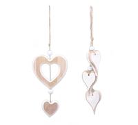 2 piezas de corazón de madera, decoración, corazón decorativo de madera, decoración de ventana, decoración para colgar. Corazones decorativos para bodas, regalo de día de la madre, San Valentín