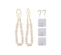 2 Piezas de Corbata de Cortina, Corbatas de Cortina de Madera Natural, Tratamiento de Ventana, Guirnalda de Granja, Accesorios de DecoracióN Boho