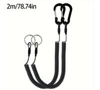 2 piezas de cordón de pesca en (47.24" - 78.74"), cordón retráctil enrollado de resistencia, correa de cuerda de elástico para pesca, , kayak, caña de pescar, alicates, , herramientas de pesca