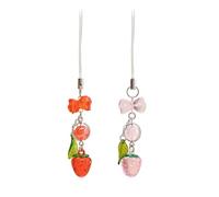 2 Piezas De Cordón De Teléfono Móvil De Fresa, Linda Cadena De Telefonía Móvil, Cadena De Llave Exquisita, Accesorios De Embalaje De Caja.