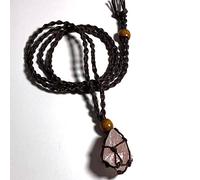 2 piezas de cordón para collar con soporte de piedra vacía con cristales de cuarzo, adorno de piedra de pez, amuletos indios de red, negro, 2 unidades