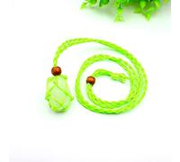 2 piezas de cordón para collar, soporte de piedra vacía, cristales de cuarzo, adorno de piedra de pez, amuletos indios de red, verde, 1 unidad