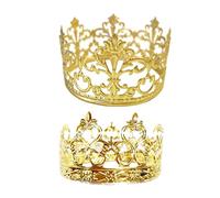 2 piezas de corona dorada para decoración de tartas, tiara dorada de cumpleaños, mini corona para fiesta de cumpleaños, accesorios de boda, decoración de pasteles