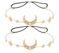 2 Piezas De Correa De Estrella Y Luna, Diadema Retro Elee, Diadema Del Conjunto De Diamantes, Diadema Decorativo, Accesorios De Ropa