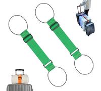 2 Piezas de Correas de Conector de Equipaje Ajustables con Cuerda elástica, Correas Fuertes e Impermeables para asegurar Maletas y Bolsos, Accesorio de Viaje Manos Libres (Verde)