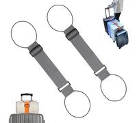 2 Piezas de Correas de Conector de Equipaje Ajustables con Cuerda elástica, Correas Fuertes e Impermeables para asegurar Maletas y Bolsos, Accesorio de Viaje Manos Libres (Gris)