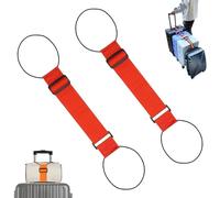 2 Piezas de Correas de Conector de Equipaje Ajustables con Cuerda elástica, Correas Fuertes e Impermeables para asegurar Maletas y Bolsos, Accesorio de Viaje Manos Libres (Rojo)