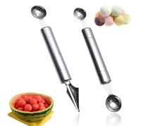 2 piezas de cortador de bolas y herramienta para tallar, herramienta de tallado de frutas, cuchara de melón, bolas para diferentes frutas, cuchillo para tallar frutas, removedor de semillas