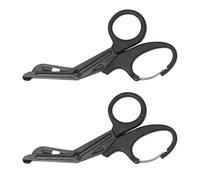 2 Piezas De Cortadores De Vendaje De Codo De Acero Inoxidable Negro Con Camarones, Tijeras Médicas Multifuncionales Creativas, Una Conveniente Herramienta De Corte Al Aire Libre.