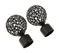 2 Piezas De Cortina De La Ventana Barra Cortina Polos Decorativos Cabezas Tapa 28 Mm Diámetro Interior - Bola Hueca Negro