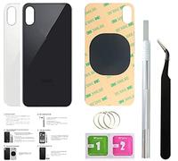2 Piezas de Cristal Trasero de Repuesto para iPhone X (5.8 Pulgadas) con Cinta preinstalada y Herramientas de reparación (Gris Espacial/Negro)