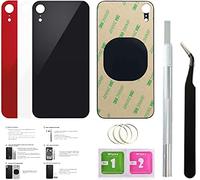 2 piezas de cristal trasero de repuesto para iPhone XR (6.1 pulgadas) con cinta preinstalada y herramientas de reparación (negro)