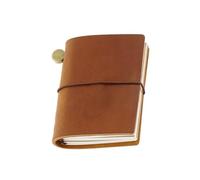 2 piezas de cuadernos para viajeros de 85 * 68 mm con cubierta de cuero diario de viaje mini vintage portátil marrón en blanco para escribir dibujar y tomar notas de manera personalizada