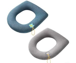 2 piezas de cubierta de inodoro suave centrada en la comodidad con gancho lavable almohadilla calentador para las necesidades del baño del hogar