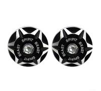 2 piezas de cubierta de tornillo para placa de matrícula de motocicleta, agujeros de 6 mm, cierre de aleación de aluminio anodizado, para accesorios de montaje de etiquetas de motocicleta, rojo, negro