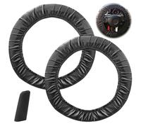 2 Piezas De Cubierta del Volante De Tela De Oxford Negra Y 1 Pieza De Brazo De Bremble Manual, Cubierta Protectora De Rueda Anti-Slip-Stiping, Productos De Protección para Automóviles.