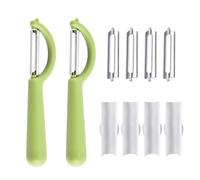2 Piezas De Cuchillos En Forma De P, 4 Cuchillas, 4 Tapas, Cuchillos De Zapato Multifunción, Herramientas De Cocina, Aviones Para Frutas Y Verduras, Herramientas Manuales.
