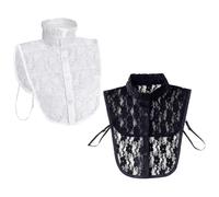 2 Piezas De Cuello Falso De Encaje, Cuello Falso Para Blusas De Mujer, Collar Decorativo De Moda, Cuello Extraíble, Accesorios De Ropa Para Mujer