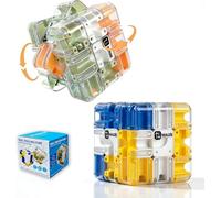 2 piezas de dados de laberinto 3D complejo rompecabezas con 1 bola de laberinto, 2 en 1 cubo mágico de juguete con bolas giratorias, juguete lógico y de concentración para niños y adultos, juguete