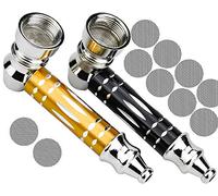 2 piezas de decoración de bolsillo para padre pequeños mini tubos con 10 filtros de pantalla de acero inoxidable para abuelo, marido, novio, colección de regalo multifuncional