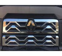 2 piezas de decoraciones 3D de acero inoxidable cromado para parrilla frontal de camiones serie T 2015-21