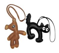 2 Piezas De Decoraciones Coles De Cuero Animal, Dibujos Animados Lindos, Pequeños Pandas, Coles Creativos De Bolsas Personalizadas, Hombres Y Mujeres Universales Y Anillos Clave Interesantes.